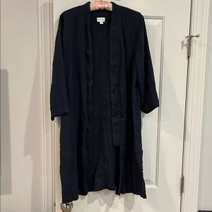 J Jill  Navy Open-Front Long Duster